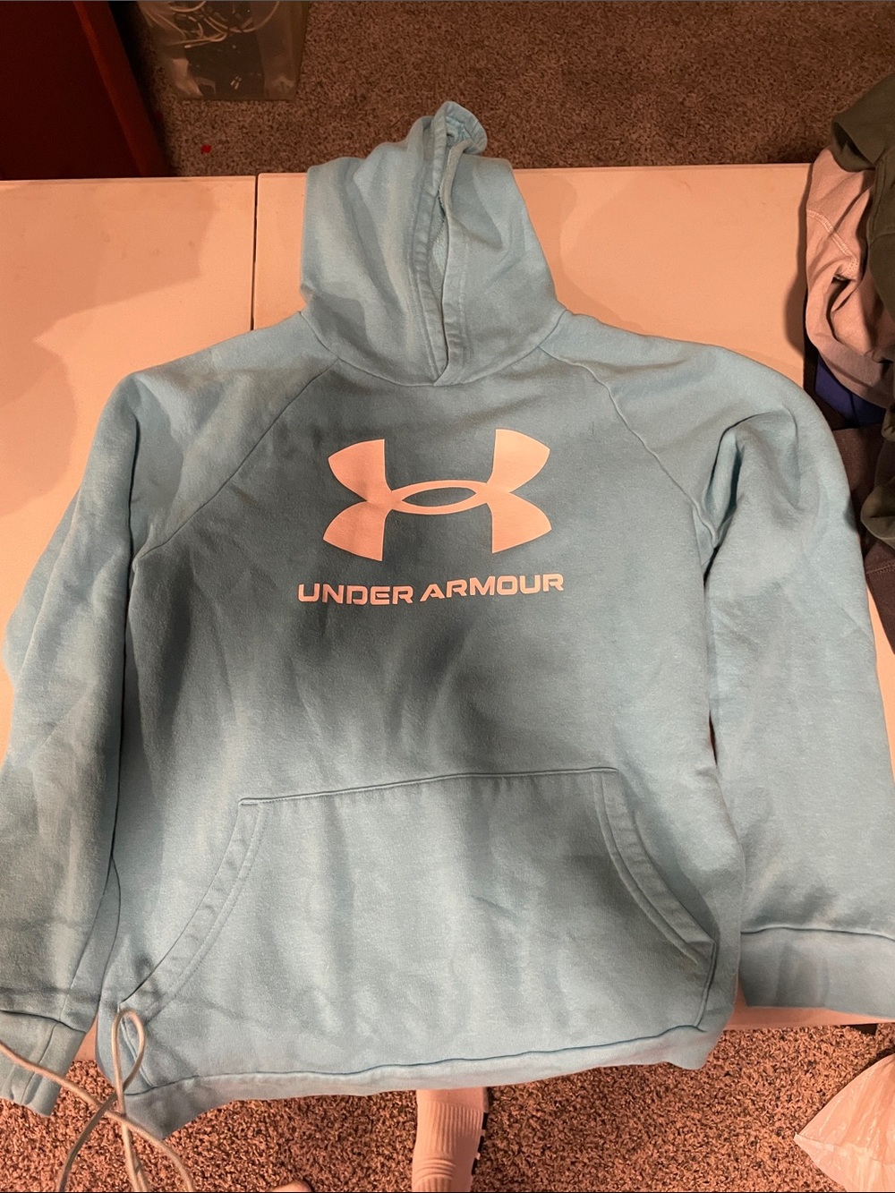 Under Armour Light Blue Kids' Hoodie with White Logo